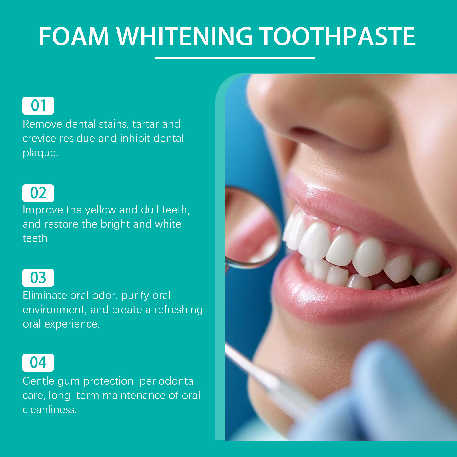 Teeth Whitening Foam Toothpast - Teeth Whitening Mousse recension och pris