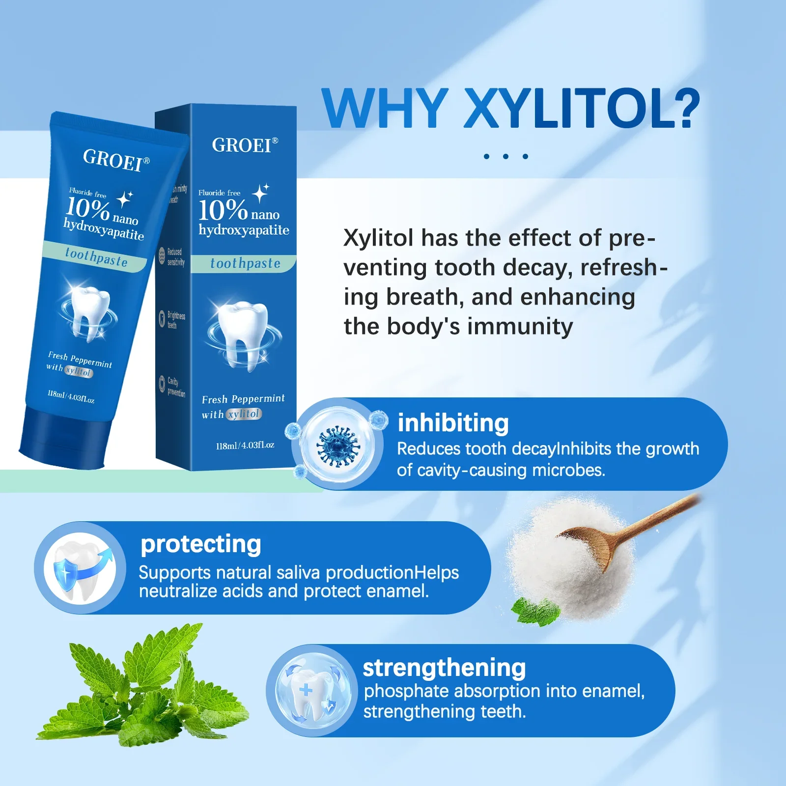 Cavity Prevention Xylitol Toot - Hydroxyapatite Toothpaste recension och pris