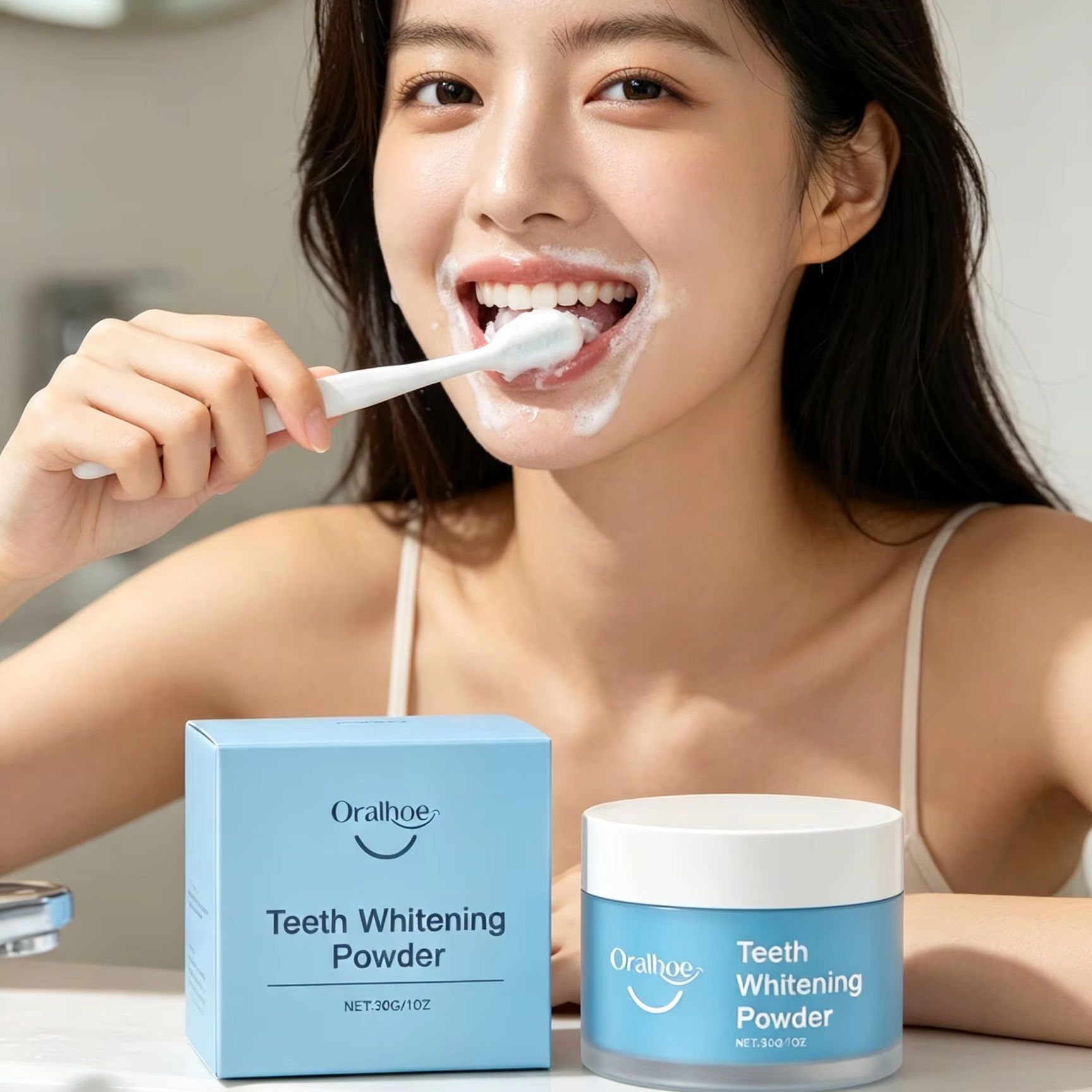 Oralhoe Tooth Powder for Brush - Teeth Whitening Results recension och pris