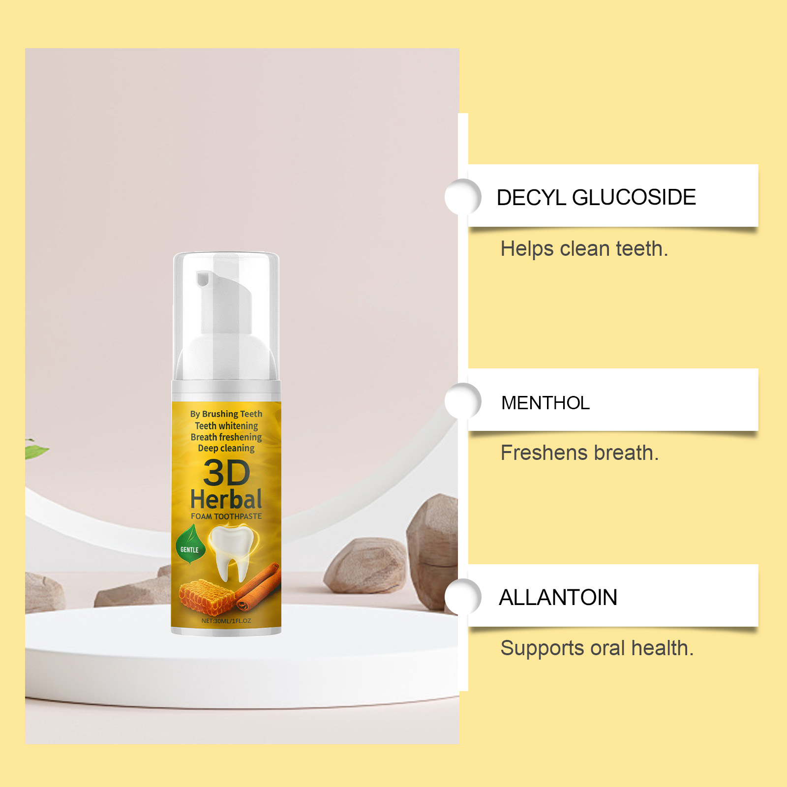 Herbal Toothpaste Organic Fluo - Teeth Whitening Mousse recension och pris
