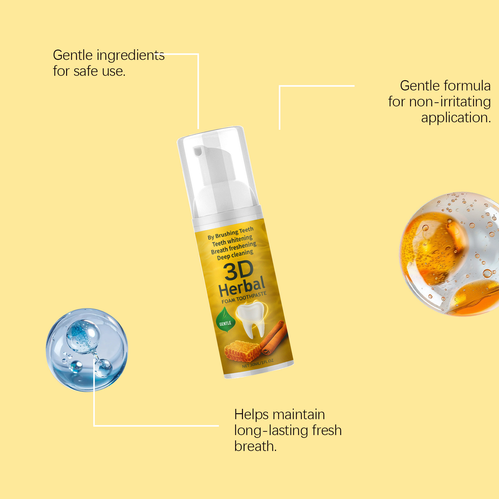 Herbal Toothpaste Organic Fluo - Teeth Whitening Mousse recension och pris
